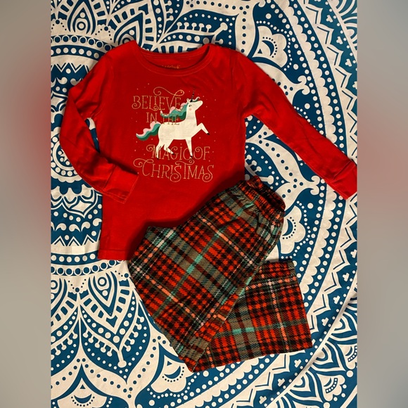 Cat & Jack Other - Girls size 4T holiday unicorn BELIEVE pajamas set Cat & Jack